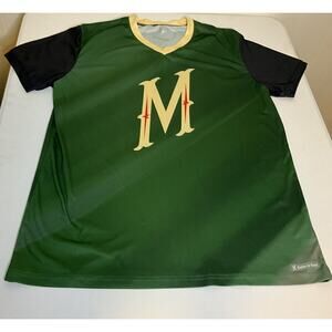 Minnesota Wild Hockey Lodge V Neck Men XL Jersey Tee Shirt NHL Polyester!